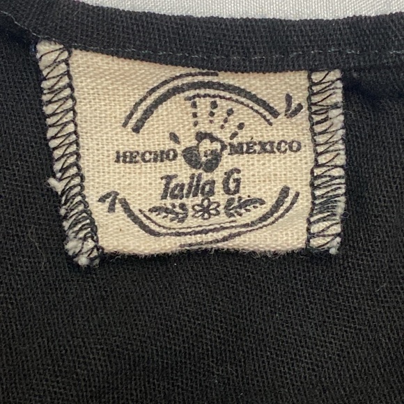 Hecho Mexico True Wrap Crop Top Womens M Sunflower Embroidery Prarie Cottagecore - Picture 5 of 11